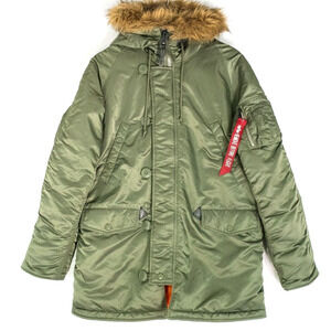 Alpha Industries Parka Jacket Men’s Size Small Green